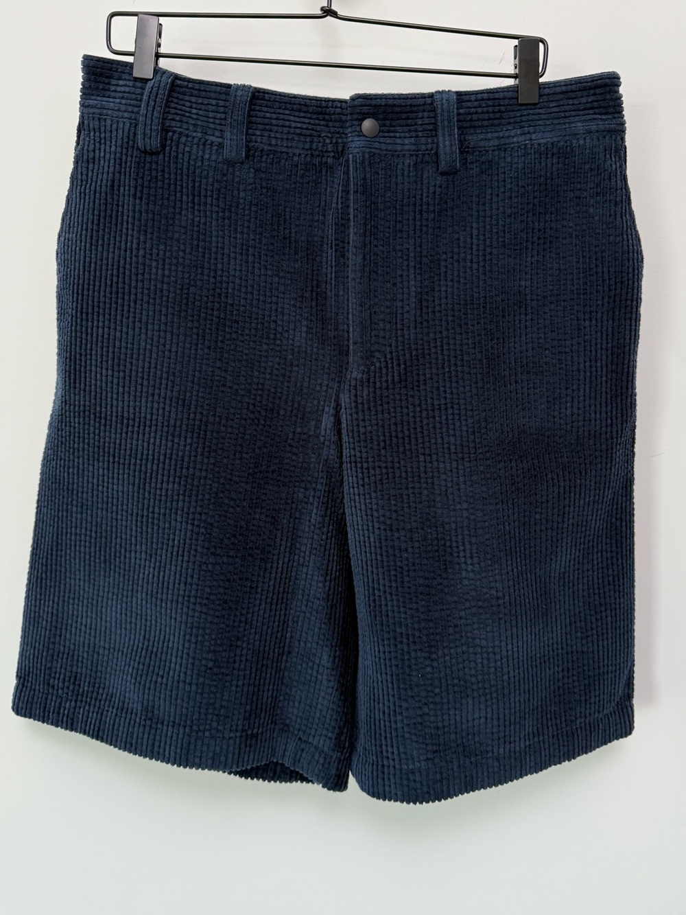 Acne Studios Ross Wide-Leg Cotton Blend Corduroy Shorts Size 48 Navy - Picture 3 of 13